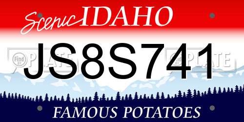 JS8S741 Idaho License Plate