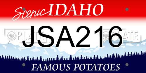 JSA216 Idaho License Plate