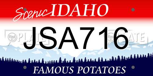 JSA716 Idaho License Plate