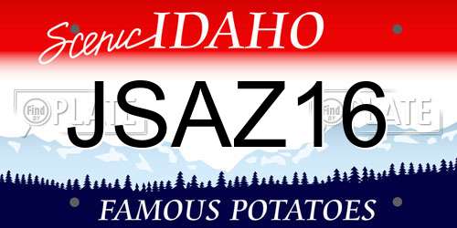 JSAZ16 Idaho License Plate
