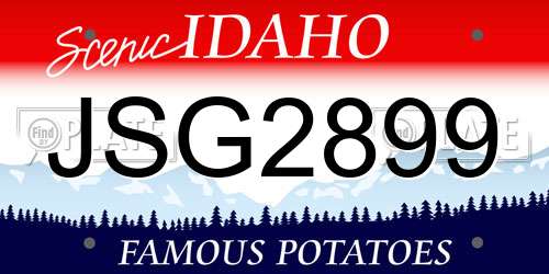 JSG2899 Idaho License Plate