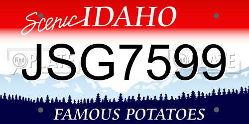 JSG7599 Idaho License Plate