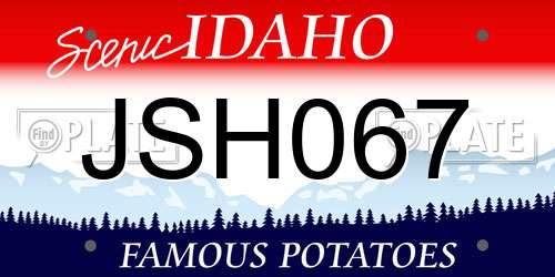 JSH067 Idaho License Plate
