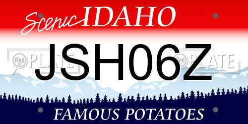 JSH06Z Idaho License Plate