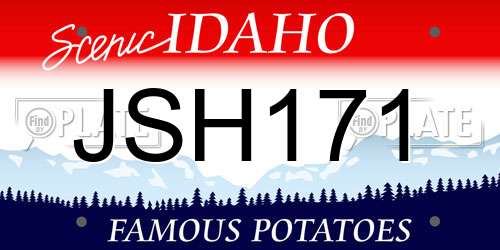 JSH171 Idaho License Plate