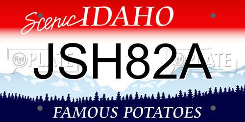 JSH82A Idaho License Plate