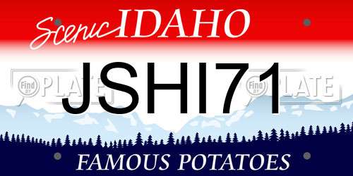JSHI71 Idaho License Plate