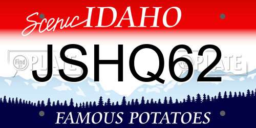 JSHQ62 Idaho License Plate