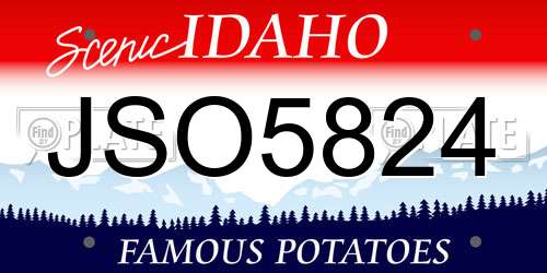 JSO5824 Idaho License Plate