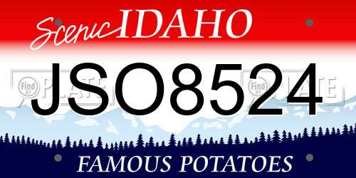 JSO8524 Idaho License Plate