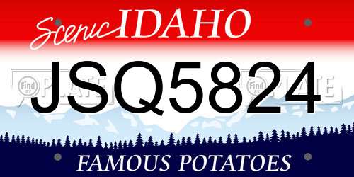 JSQ5824 Idaho License Plate