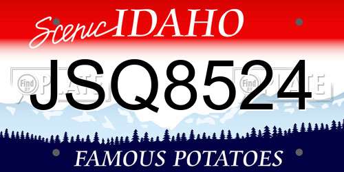 JSQ8524 Idaho License Plate