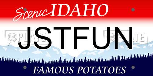 JSTFUN Idaho License Plate