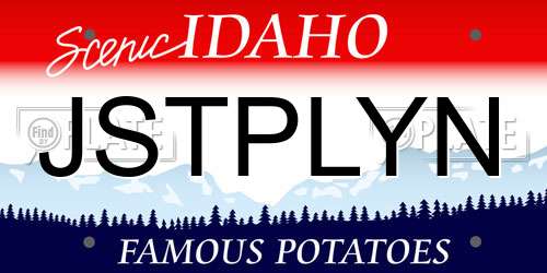 JSTPLYN Idaho License Plate