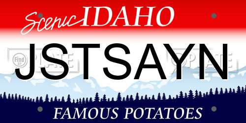 JSTSAYN Idaho License Plate