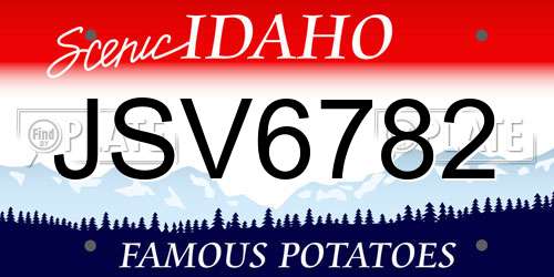 JSV6782 Idaho License Plate