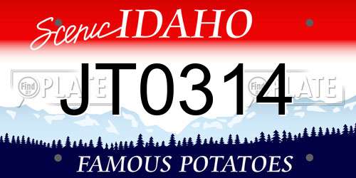 JT0314 Idaho License Plate