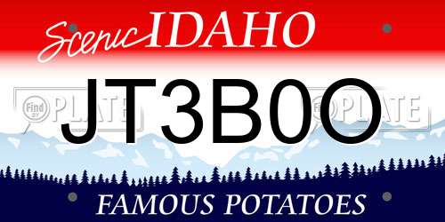 JT3B0O Idaho License Plate