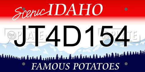 JT4D154 Idaho License Plate