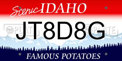 JT8D8G Idaho License Plate