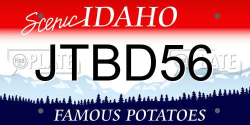 JTBD56 Idaho License Plate