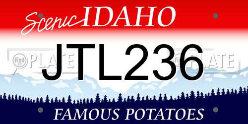 JTL236 Idaho License Plate