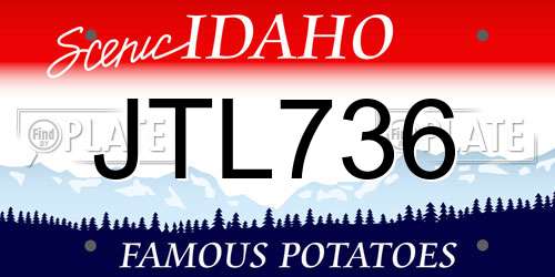 JTL736 Idaho License Plate