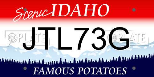 JTL73G Idaho License Plate