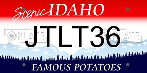 JTLT36 Idaho License Plate