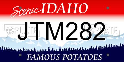 JTM282 Idaho License Plate