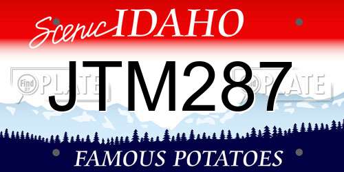 JTM287 Idaho License Plate