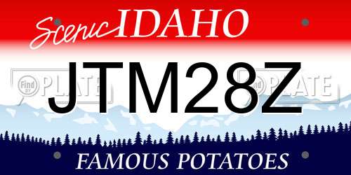JTM28Z Idaho License Plate
