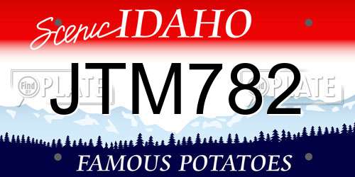 JTM782 Idaho License Plate