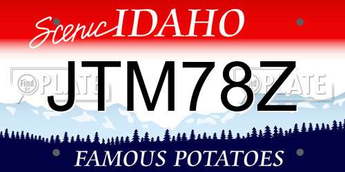 JTM78Z Idaho License Plate