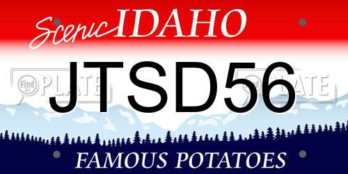 JTSD56 Idaho License Plate