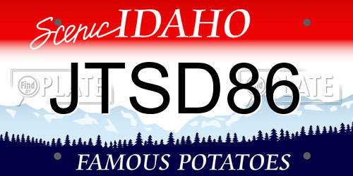 JTSD86 Idaho License Plate