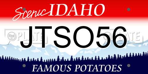 JTSO56 Idaho License Plate