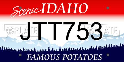 JTT753 Idaho License Plate