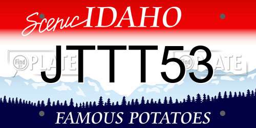 JTTT53 Idaho License Plate