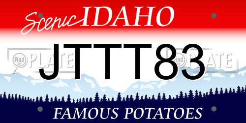 JTTT83 Idaho License Plate