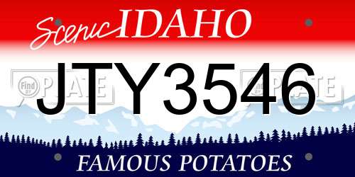JTY3546 Idaho License Plate
