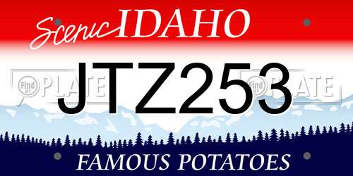 JTZ253 Idaho License Plate