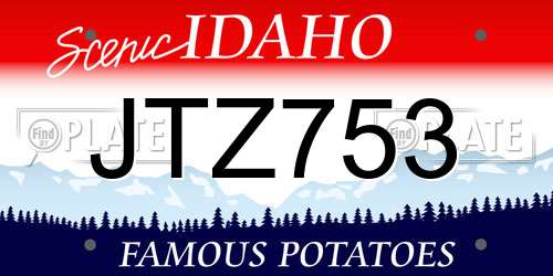 JTZ753 Idaho License Plate
