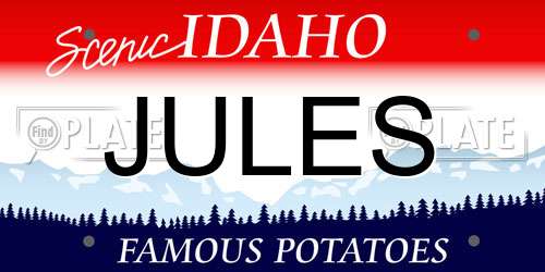 JULES Idaho License Plate