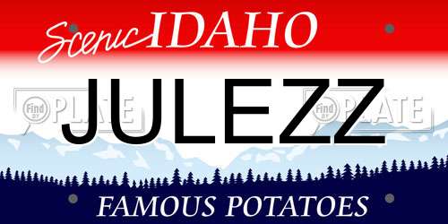 JULEZZ Idaho License Plate
