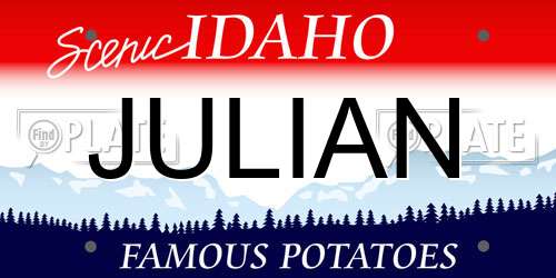 JULIAN Idaho License Plate