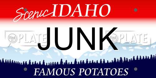 JUNK Idaho License Plate