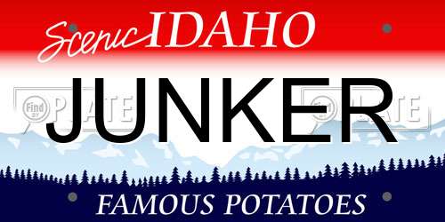 JUNKER Idaho License Plate