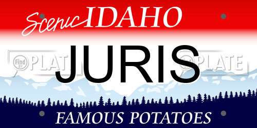 JURIS Idaho License Plate