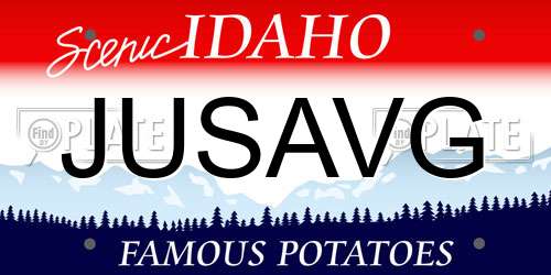 JUSAVG Idaho License Plate